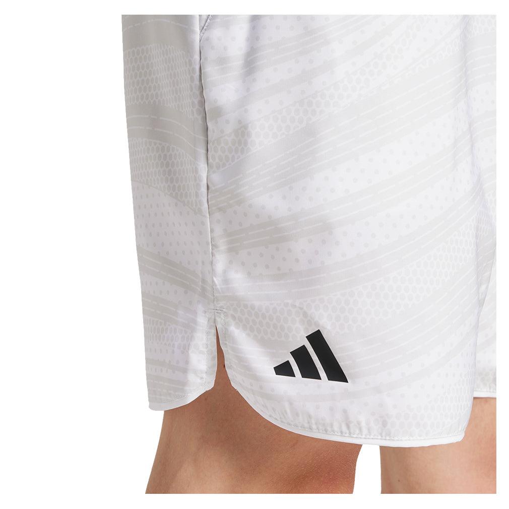 Men`s Club Graphic 9in Tennis Short White Apparel Adidas