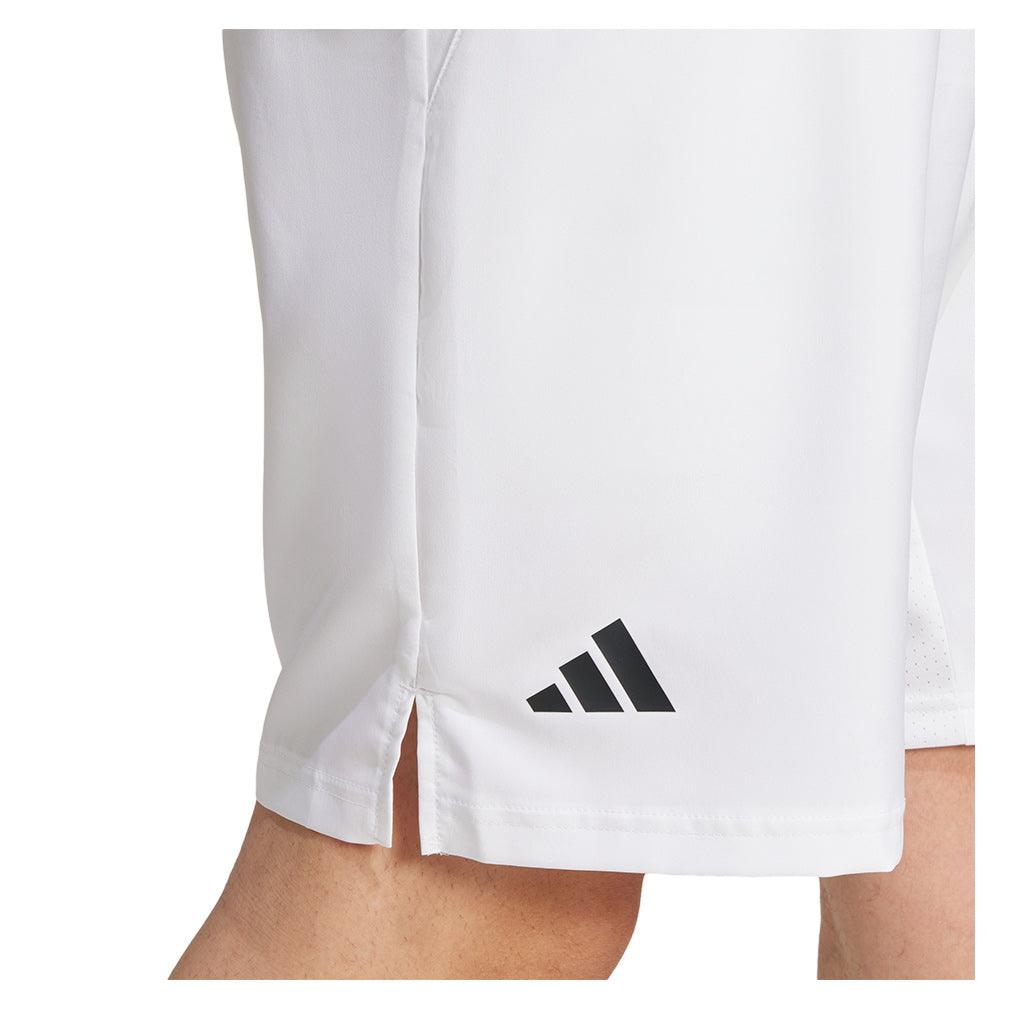 Men`s Club 3 Stripe 9 inch Tennis Short White Apparel Adidas