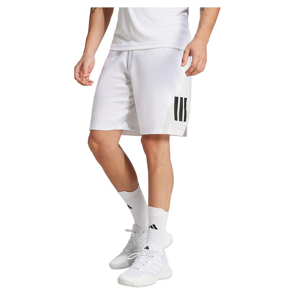 Men`s Club 3 Stripe 7 inch Tennis Short White Apparel Adidas