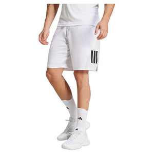 Men`s Club 3 Stripe 7 inch Tennis Short White Apparel Adidas