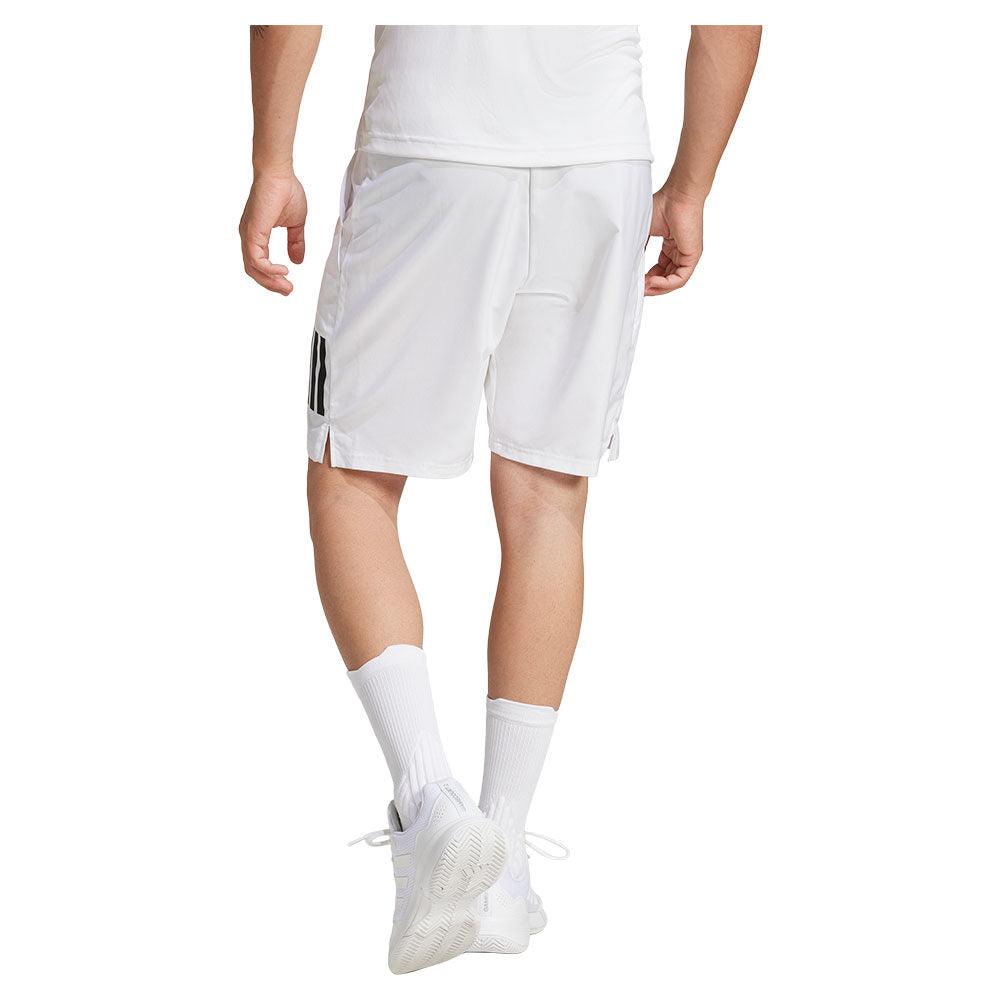Men`s Club 3 Stripe 7 inch Tennis Short White Apparel Adidas