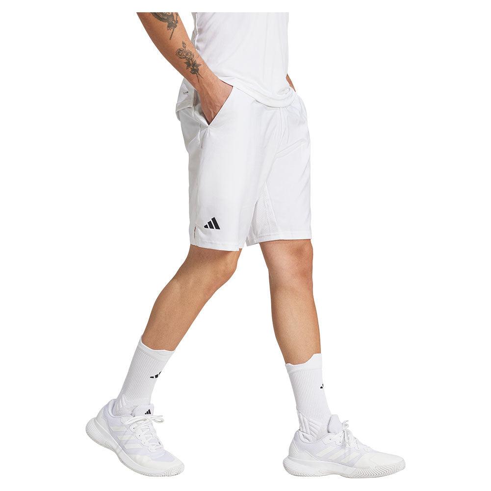 Men`s Club 3 Stripe 7 inch Tennis Short White Apparel Adidas