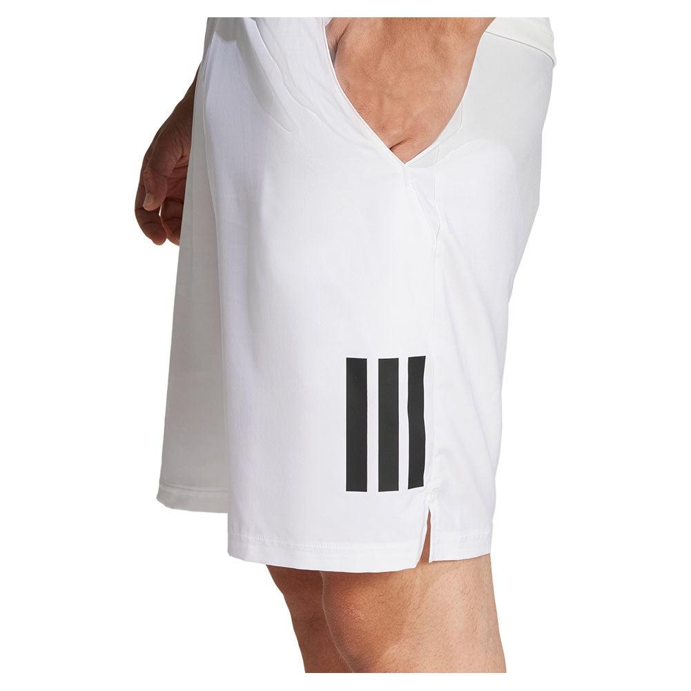 Men`s Club 3 Stripe 7 inch Tennis Short White Apparel Adidas