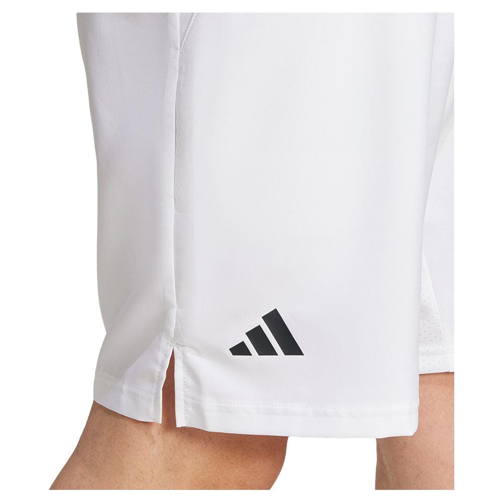Men`s Club 3 Stripe 7 inch Tennis Short White Apparel Adidas