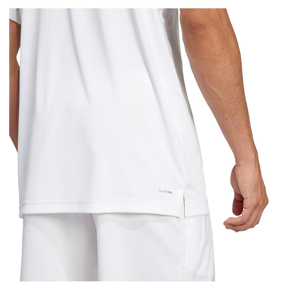 Men`s Club 3 Stripe Tennis Polo White Apparel Adidas