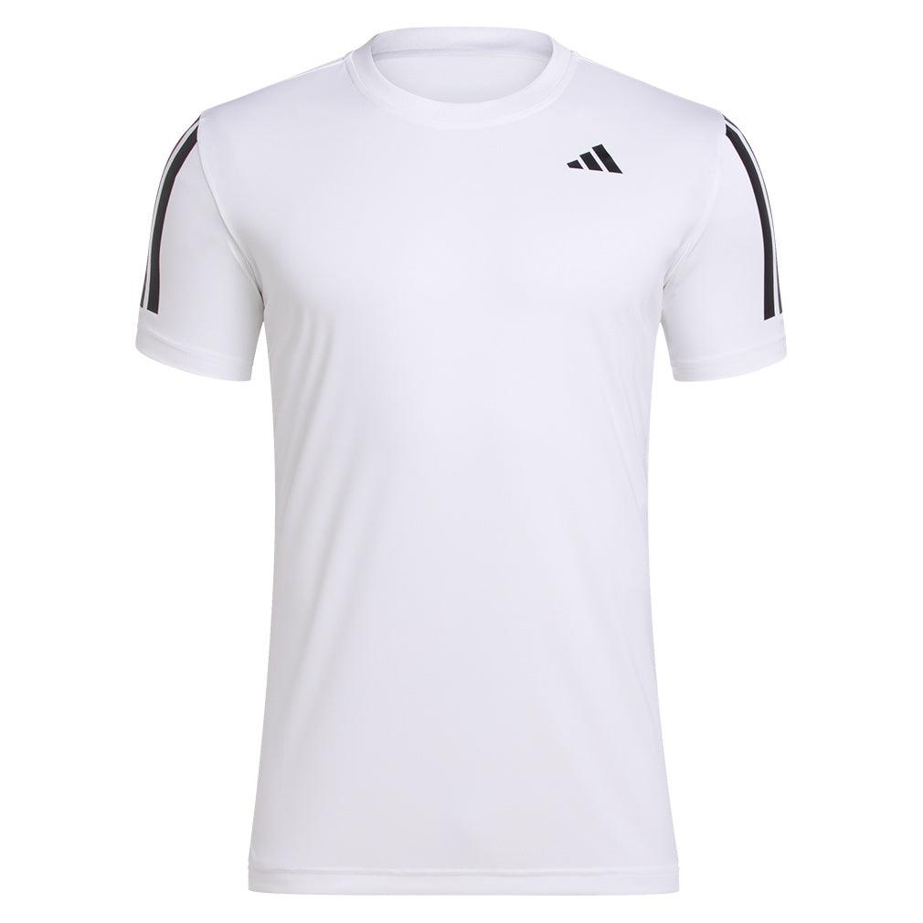 Men`s Club 3 Stripe Tennis Top White Apparel Adidas