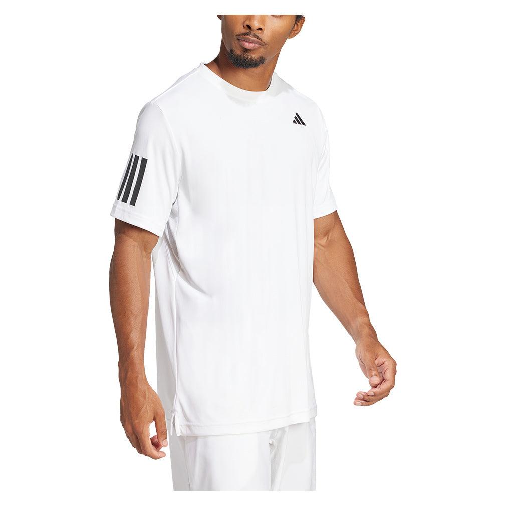 Men`s Club 3 Stripe Tennis Top White Apparel Adidas