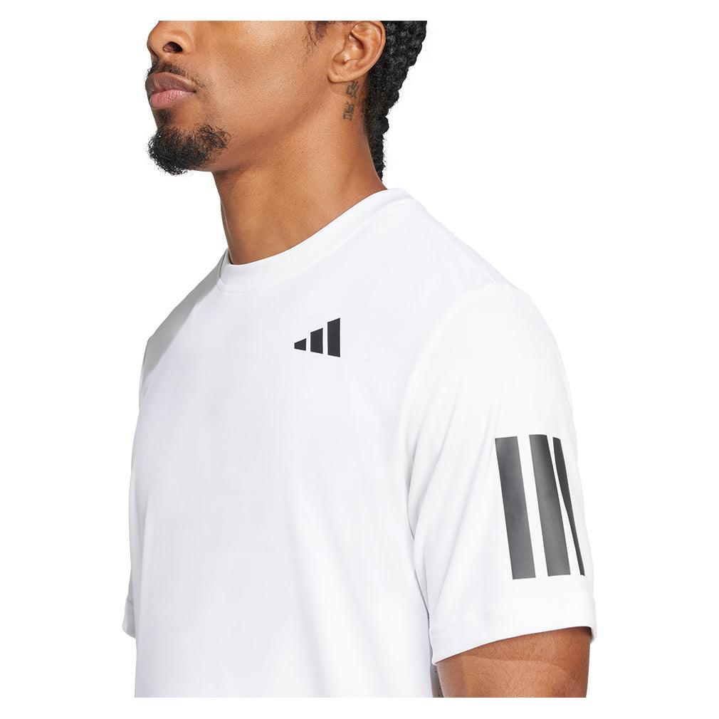 Men`s Club 3 Stripe Tennis Top White Apparel Adidas