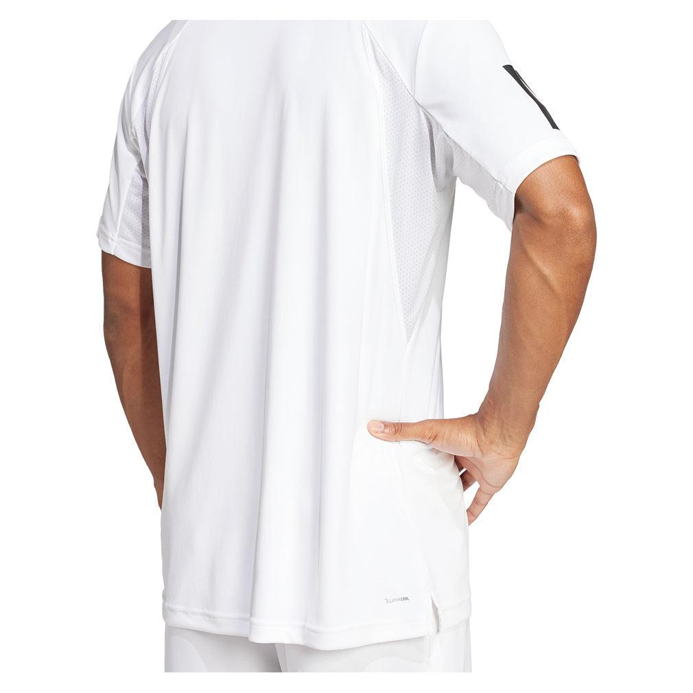 Men`s Club 3 Stripe Tennis Top White Apparel Adidas
