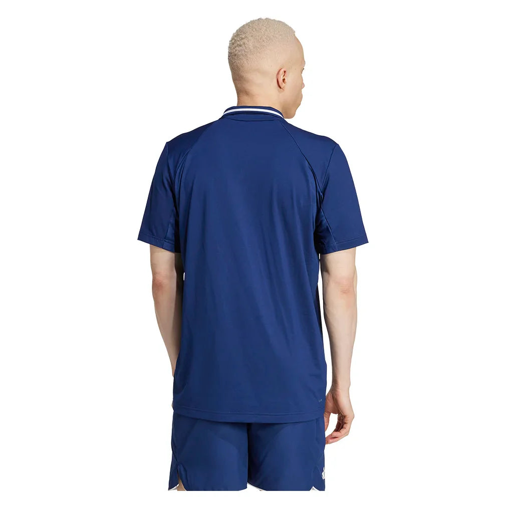 Men`s Club Pique Tennis Polo Dark Blue Apparel Adidas