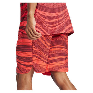 Men`s Club Graphic 9 Inch Tennis Short Semi Lucid Red and Shadow Red Apparel Adidas