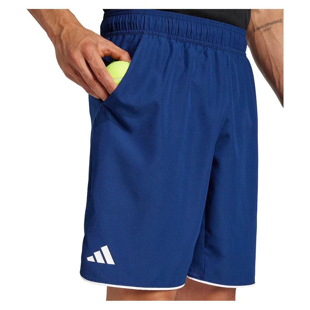 Men`s Club 9 Inch Tennis Short Dark Blue Apparel Adidas
