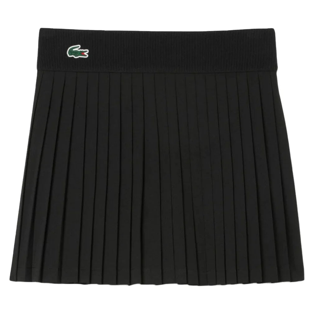 Women`s On Court 13.8 Inch Tennis Skirt with Shorts Black Apparel Lacoste