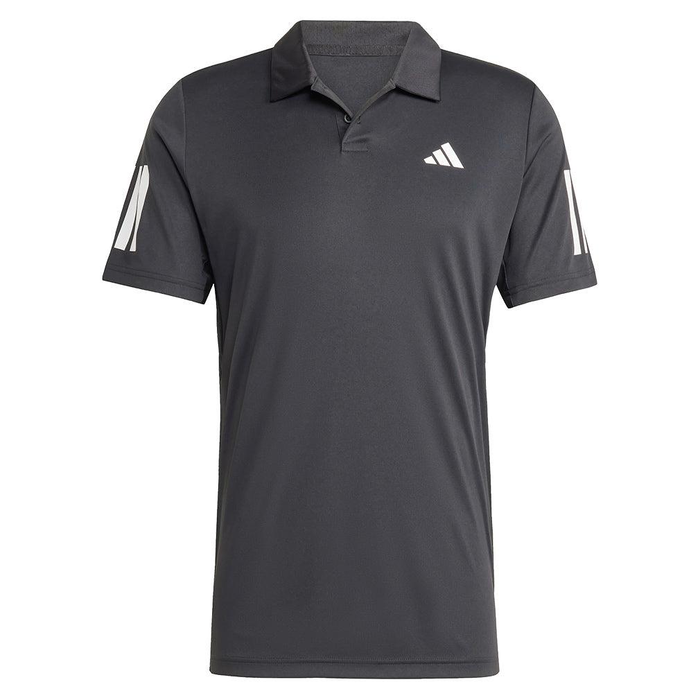 Men`s Club 3 Stripe Tennis Polo Black Apparel Adidas