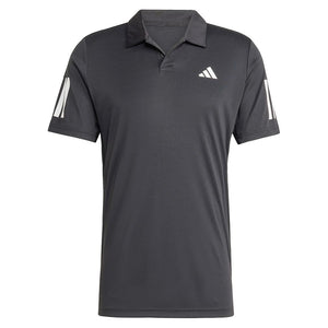 Men`s Club 3 Stripe Tennis Polo Black Apparel Adidas