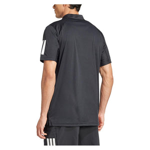Men`s Club 3 Stripe Tennis Polo Black Apparel Adidas