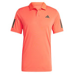 Men`s Club 3 Stripe Tennis Polo Semi Lucid Red Apparel Adidas