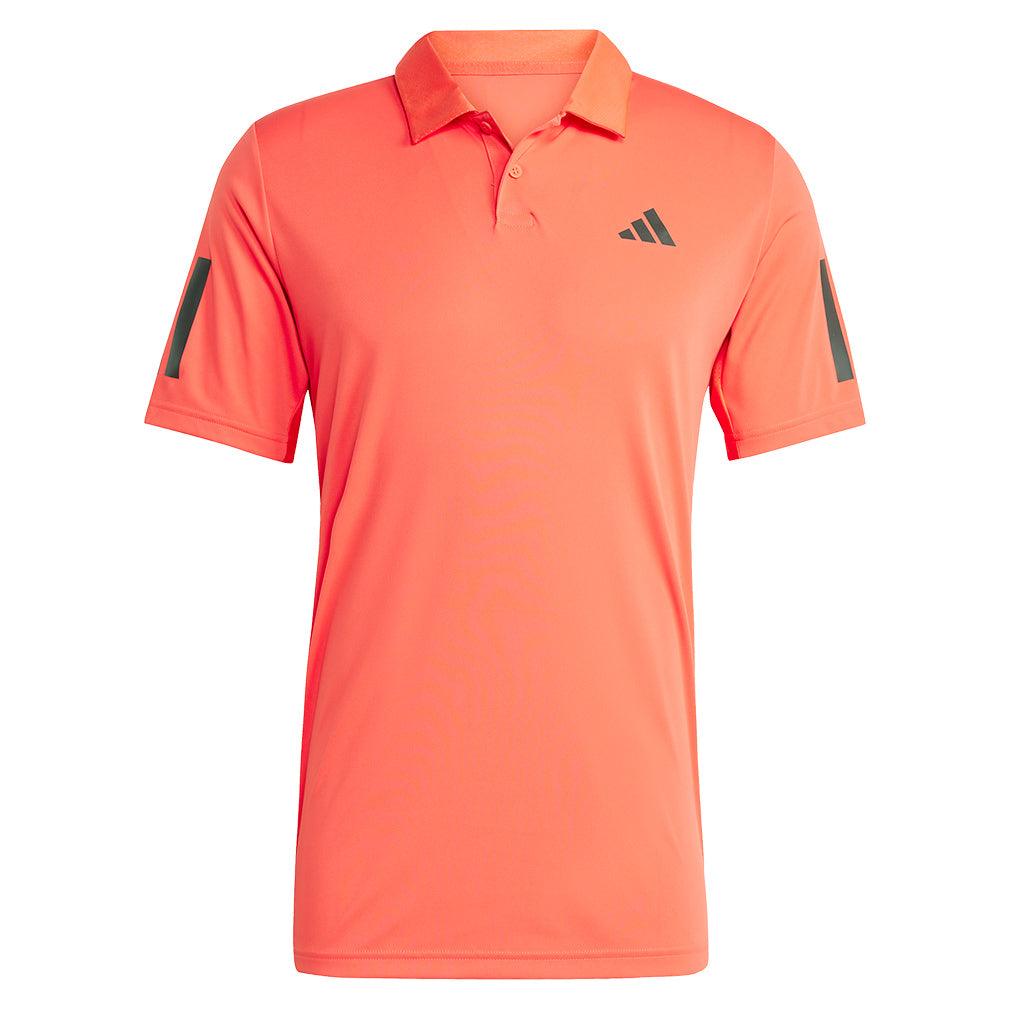 Men`s Club 3 Stripe Tennis Polo Semi Lucid Red Apparel Adidas