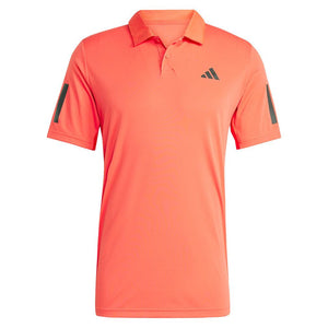 Men`s Club 3 Stripe Tennis Polo Semi Lucid Red Apparel Adidas