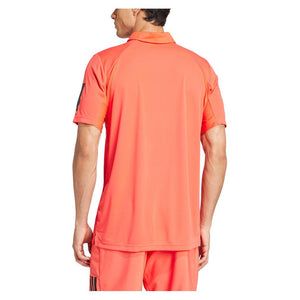 Men`s Club 3 Stripe Tennis Polo Semi Lucid Red Apparel Adidas