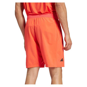 Men`s Club Stretch Woven 9 inch Tennis Shorts Semi Lucid Red Apparel Adidas