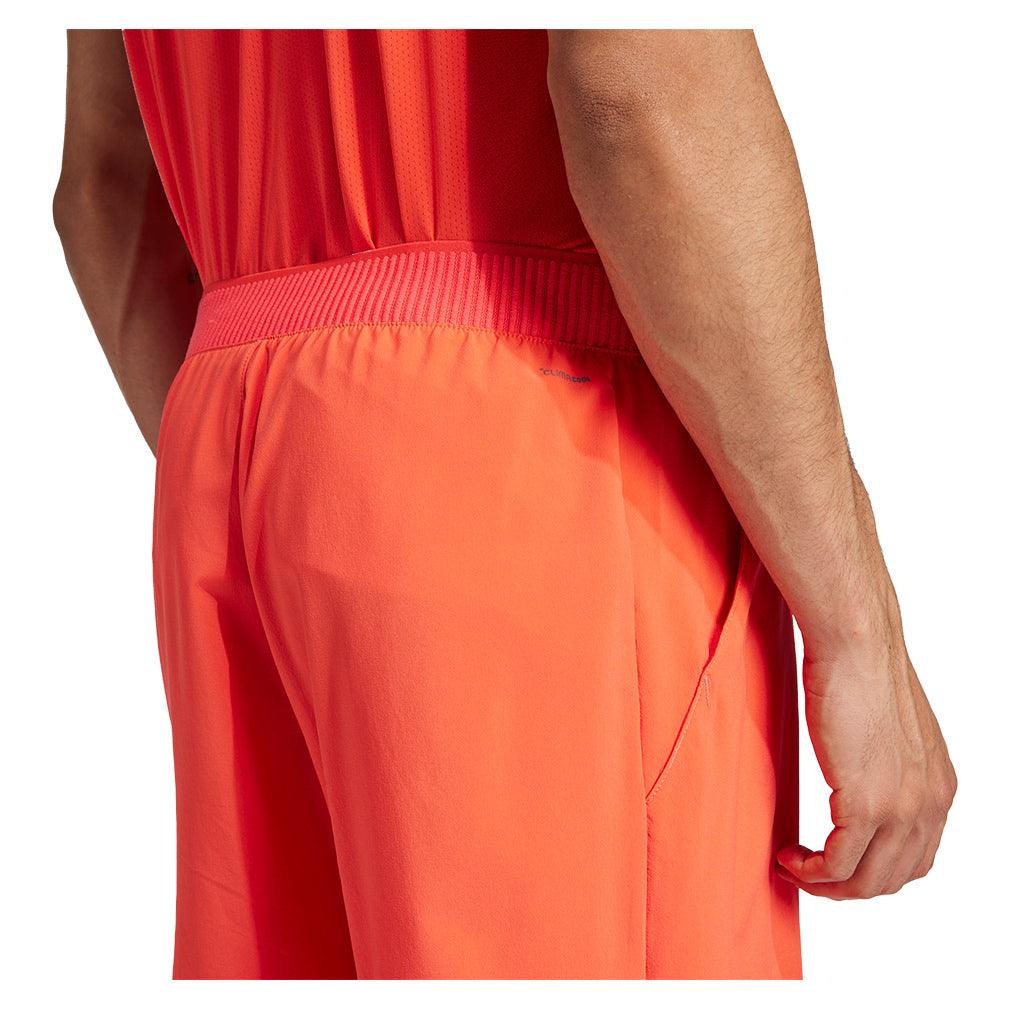 Men`s Club Stretch Woven 9 inch Tennis Shorts Semi Lucid Red Apparel Adidas