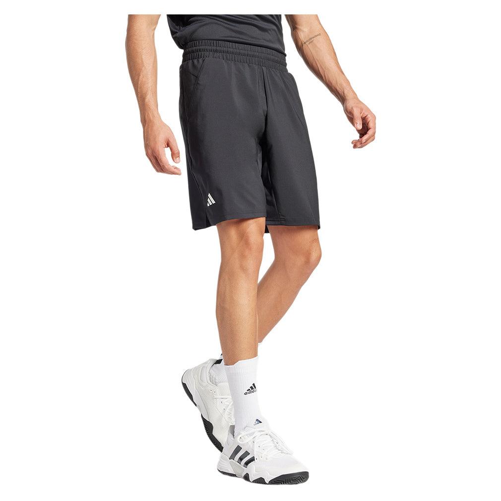 Men`s Club 3 Stripe 9 inch Tennis Short Black Apparel Adidas