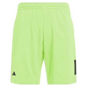 Men`s Club 3 Stripe 9 inch Tennis Shorts Lucid Lemon Apparel Adidas