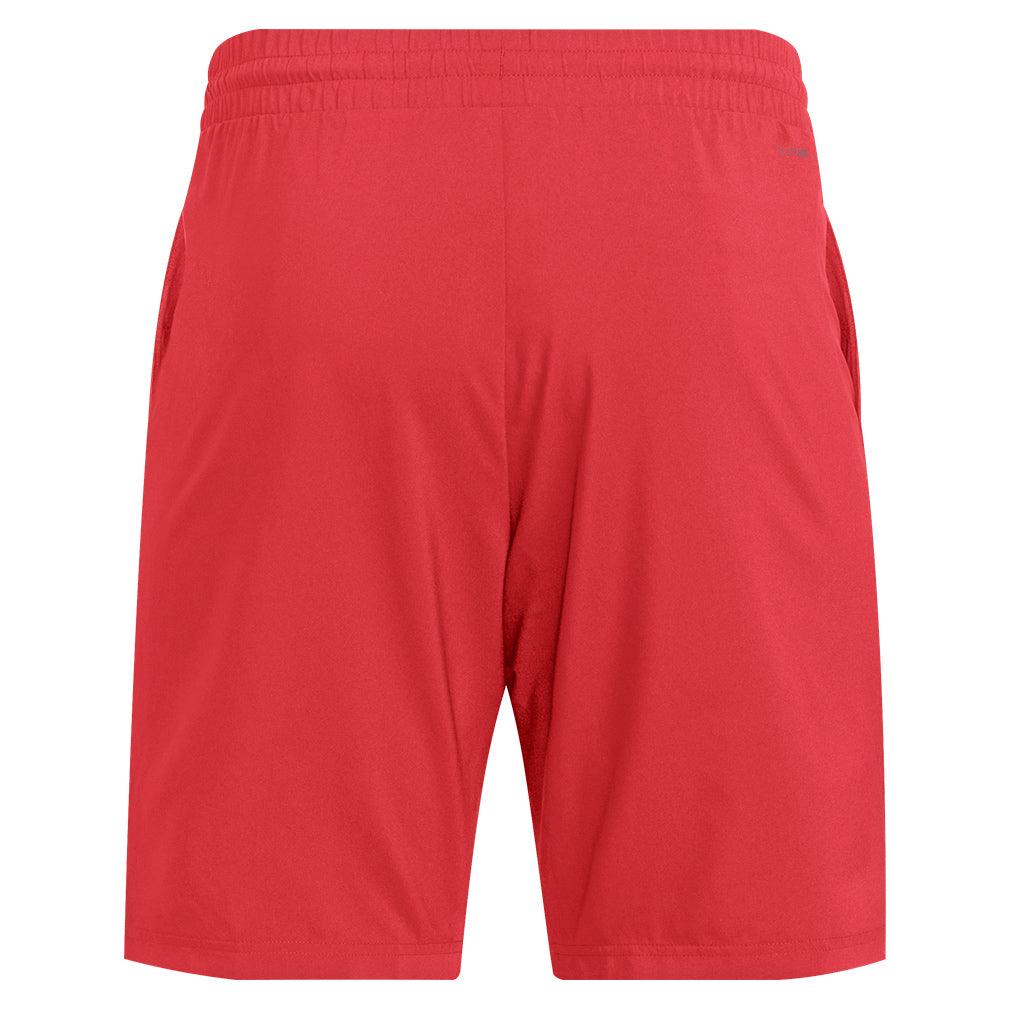 Men`s Club 3 Stripe 9 inch Tennis Shorts Semi Lucid Red Apparel Adidas