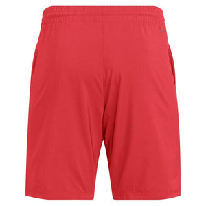 Men`s Club 3 Stripe 9 inch Tennis Shorts Semi Lucid Red Apparel Adidas