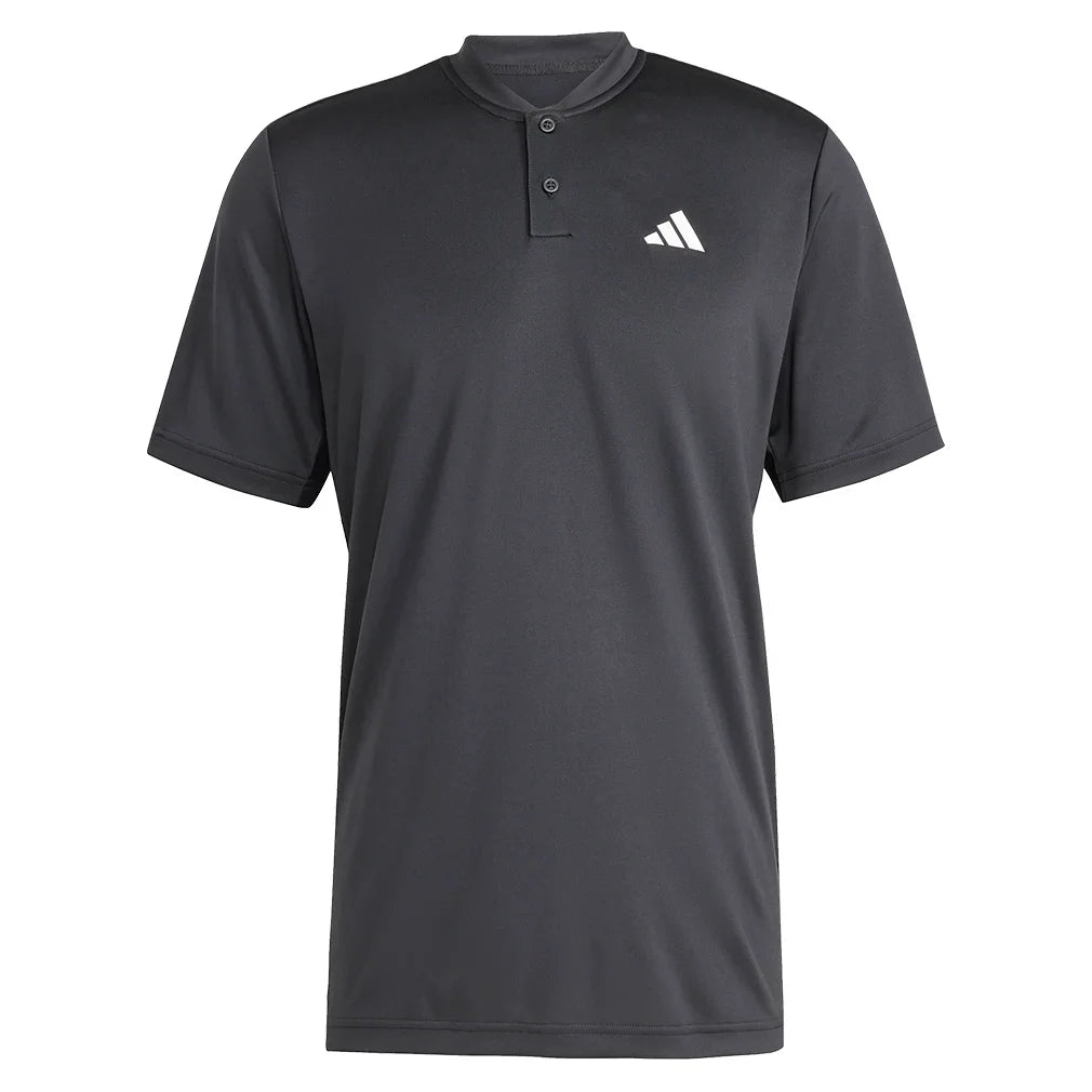 Men`s Club Henley Tennis Polo Black Apparel Adidas
