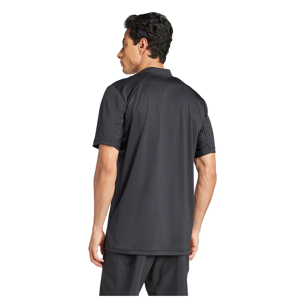Men`s Club Henley Tennis Polo Black Apparel Adidas