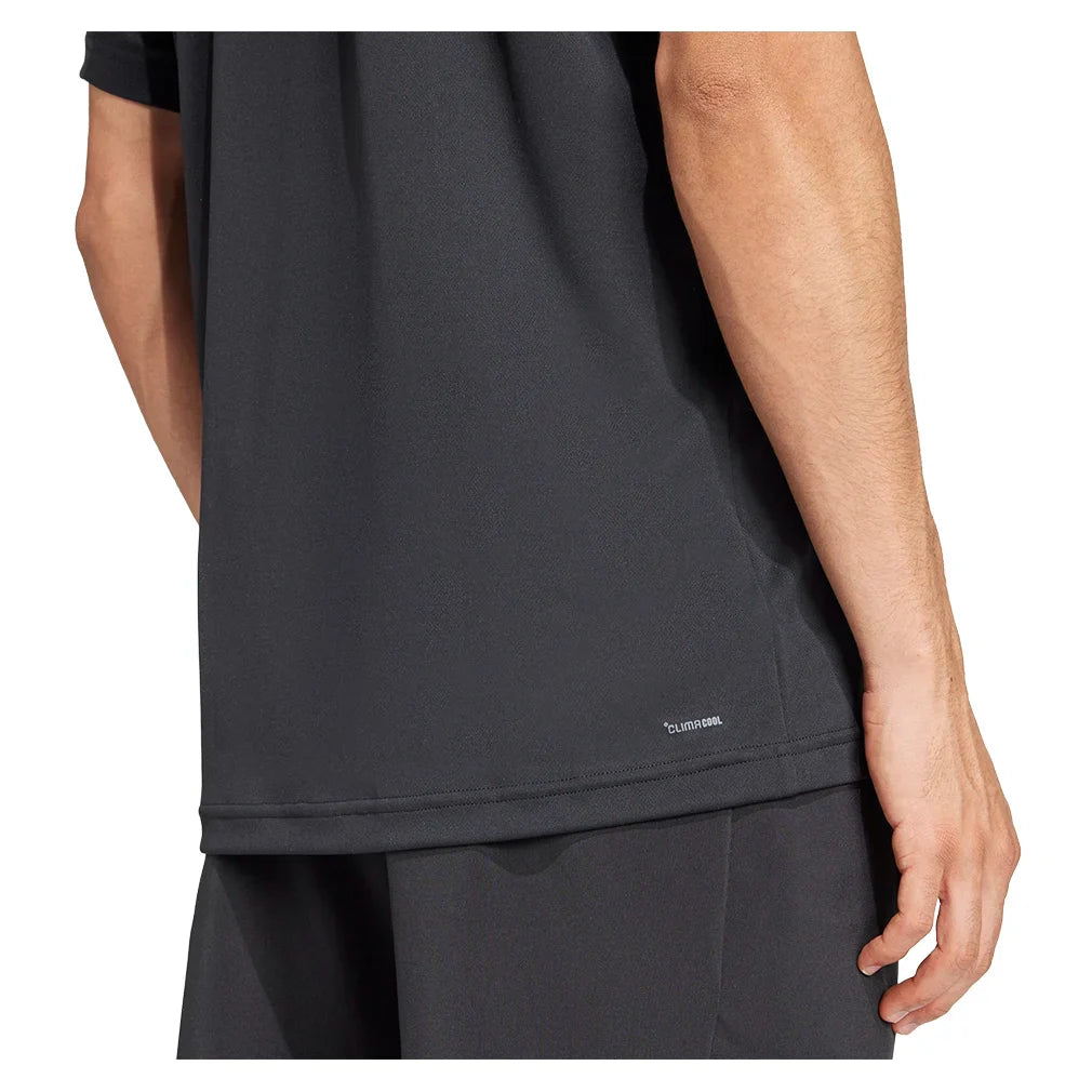 Men`s Club Henley Tennis Polo Black Apparel Adidas