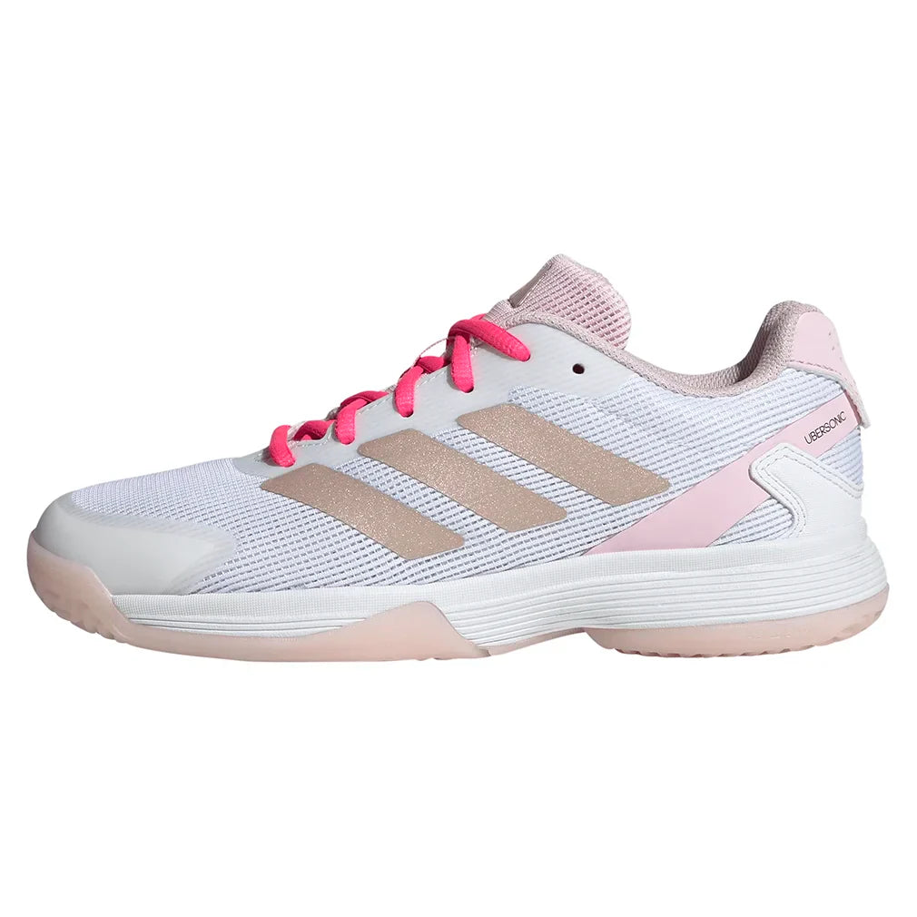 Juniors` Ubersonic Tennis Shoes Off White and Powder Plum Footwear Adidas