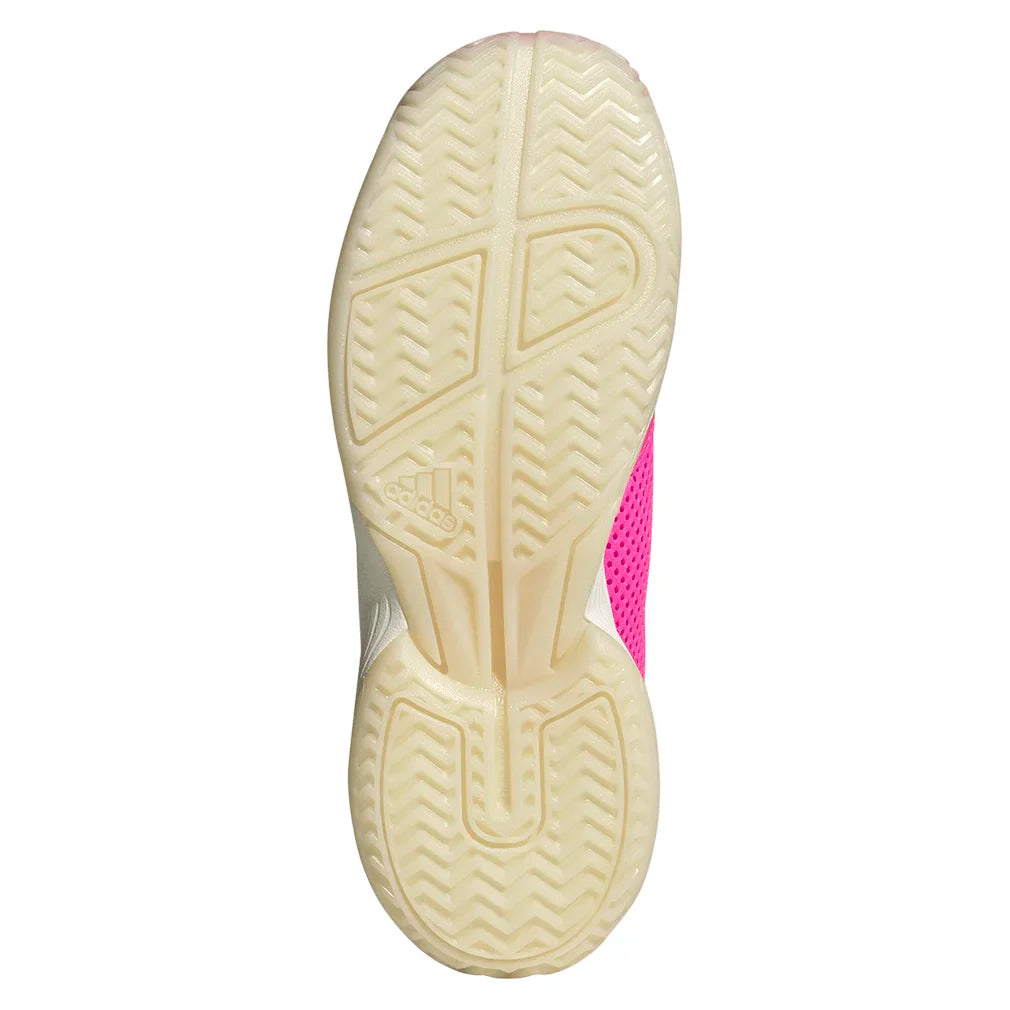 Juniors` Courtflash Tennis Shoes Lucid Pink and Silver Metallic Footwear Adidas