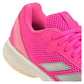 Juniors` Courtflash Tennis Shoes Lucid Pink and Silver Metallic Footwear Adidas