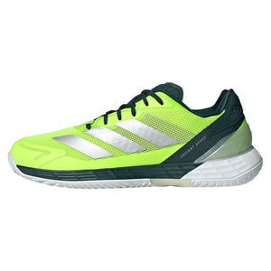 Men`s Defiant Speed 2 Tennis Shoes Lucid Lemon and Silver Metallic Footwear Adidas