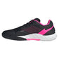 Men`s Defiant Speed 2 Tennis Shoes Core Black and Silver Metallic Footwear Adidas