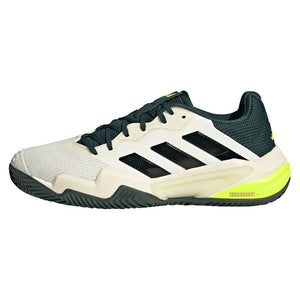 Men`s Barricade 13 Clay Tennis Shoes Off White and Core Black Footwear Adidas