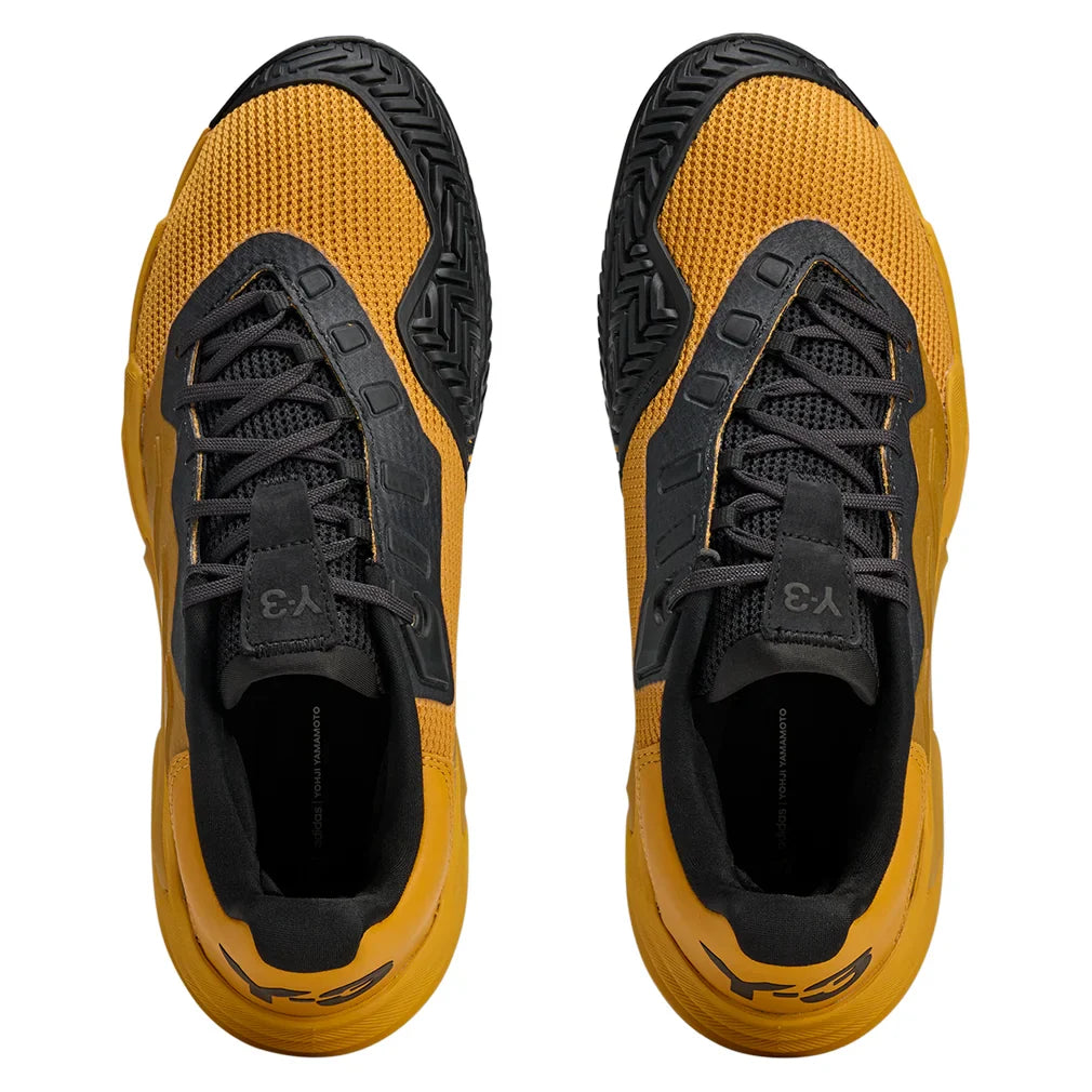 Men`s Y-3 Barricade 13 Tennis Shoes Collegiate Gold and Black Footwear Adidas