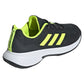 Men`s GameCourt 2 Tennis Shoes Carbon and Lucid Lemon Footwear Adidas