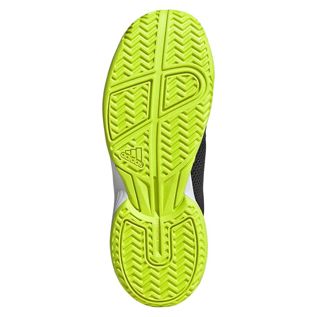 Junior`s Courtflash Tennis Shoes Carbon and Lucid Lemon Footwear Adidas