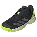 Junior`s Courtflash Tennis Shoes Carbon and Lucid Lemon Footwear Adidas