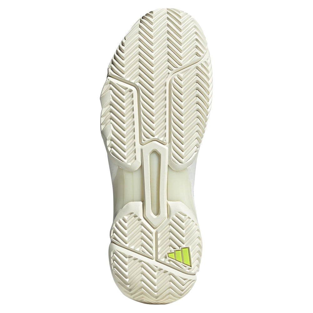 Men`s CourtJam Control 3 Premium Tennis Shoes White and Collegiate Green Footwear Adidas