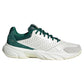 Men`s CourtJam Control 3 Premium Tennis Shoes White and Collegiate Green Footwear Adidas