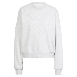Women`s Small Logo Feel Cozy Training Sweatshirt Grey Heather Apparel Adidas