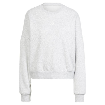 Women`s Small Logo Feel Cozy Training Sweatshirt Grey Heather Apparel Adidas