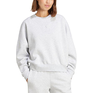 Women`s Small Logo Feel Cozy Training Sweatshirt Grey Heather Apparel Adidas