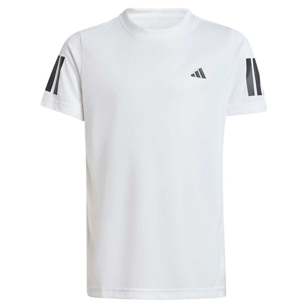 Boys' Club 3 Stripe Tennis Tee White Apparel Adidas