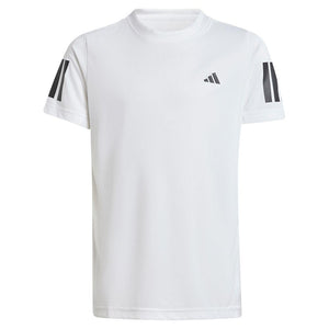 Boys' Club 3 Stripe Tennis Tee White Apparel Adidas